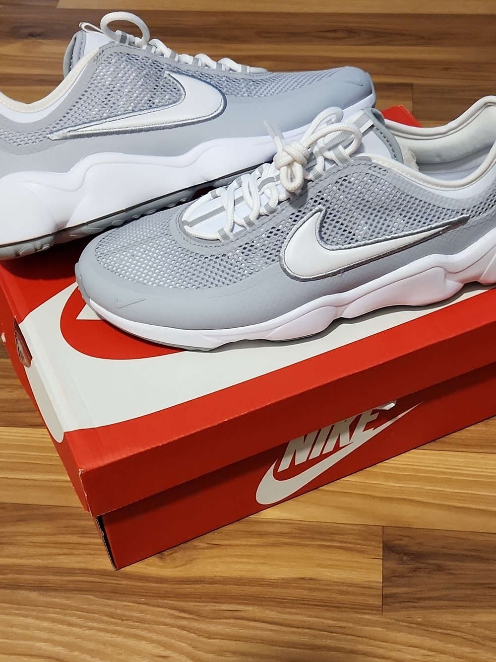 9m Nike Zoom Spiridon White/Wolf-Grey 876267 100